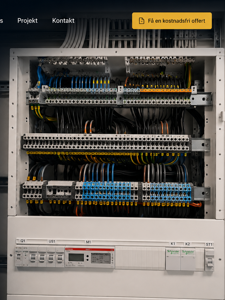 Modern elcentral installerad av Lumina Elservice